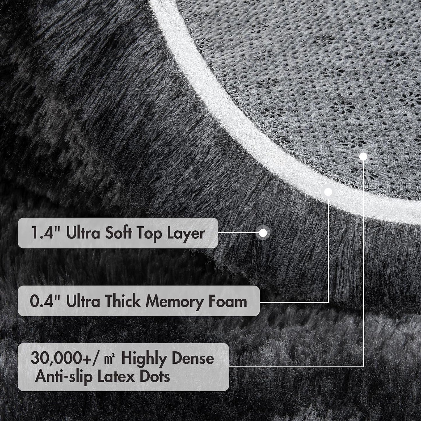 10x14 Ft Extra Large Shag Rugs for Living Room, Ultra Soft Fluffy Furry Area Rugs for Bedroom Indoor Floor, Aesthetic Carpet for Kids Home Decor (Dark Grey)
