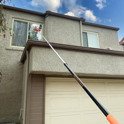 5-24 ft Long Telescopic Extension Pole, Multi-Purpose Extendable Pole Universal Twist-on Metal Tip // Lightweight and Sturdy // Best Telescopic Pole for Painting, Dusting and Window Cleaning