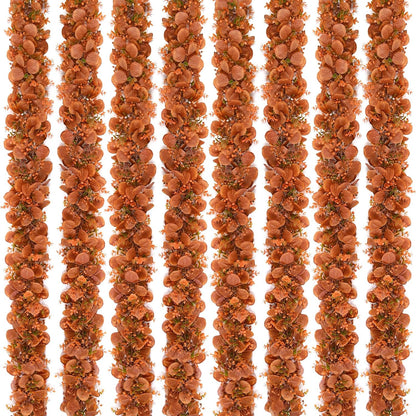 8Pack Eucalyptus Garland, Fall Artificial Eucalyptus Garland with Flowers