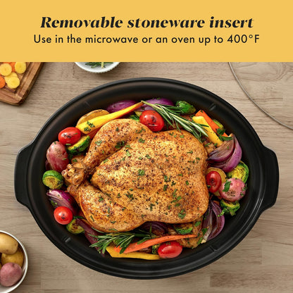 Crock-Pot 7-Quart Manual Slow Cooker, Family Size with Removable Stoneware, Warming Setting & Dishwasher-Safe Parts, Stainless Steel