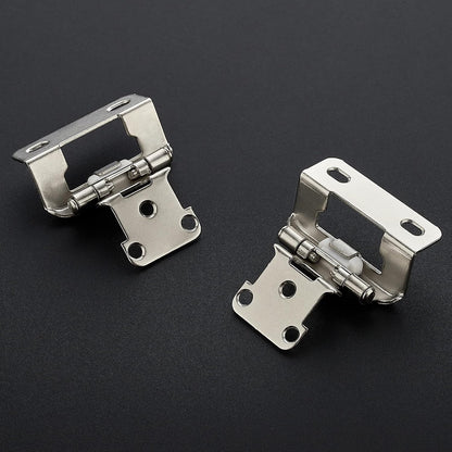 Ravinte Satin Nickel Kitchen Cabinet Hinges, Semi Wrap 1/2" Overlay,60 Pack Self-Closing Design,Semi Wrap Around Hinge,for Face Frame Cupboard, Silver Face Mount Cabinet Hardware,with Screwdriver