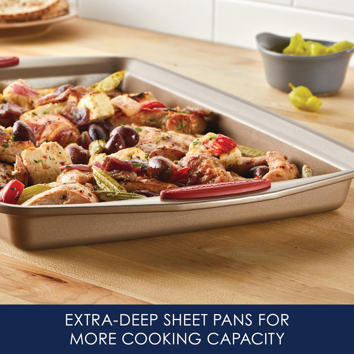 Rachael Ray Cucina Nonstick Bakeware Baking Pans Set, Baking Set 10-Piece | Easy cleanup, baking sheet set for baking and roasting, oven safe to 450Â°F,...
