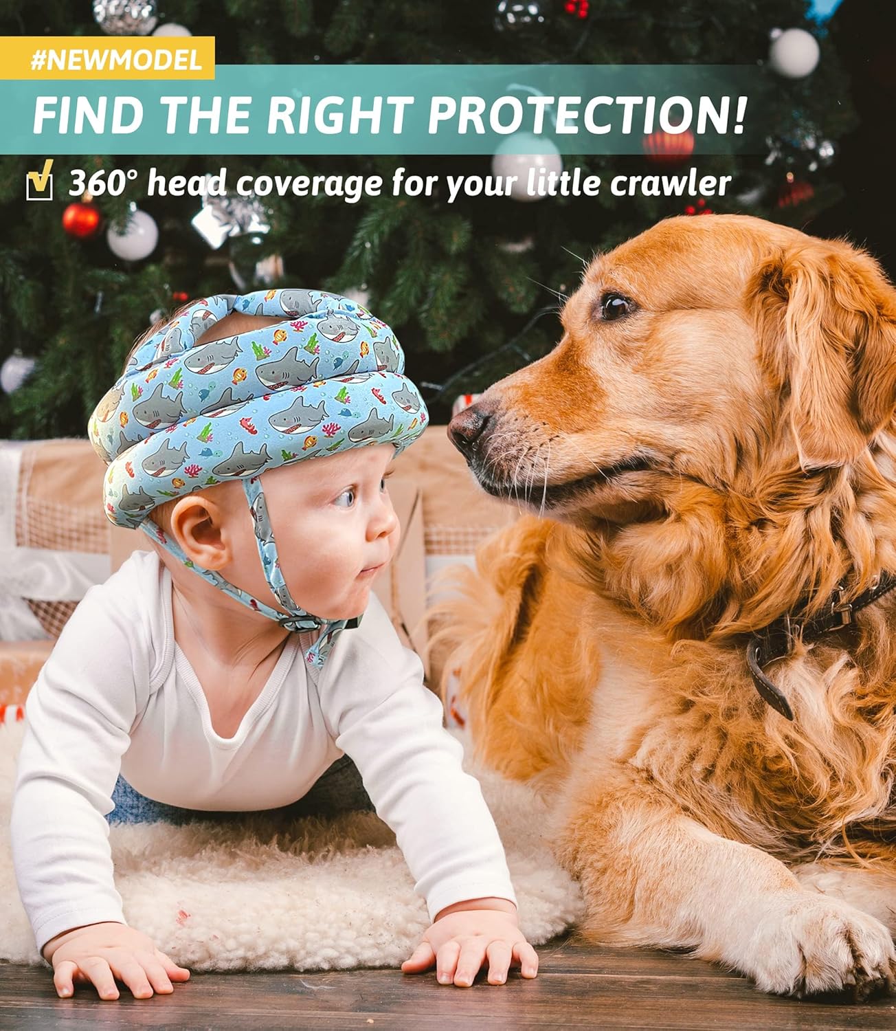 Simply Kids Baby Head Protector Helmet for Crawling, Walking & Running, Adjustable Infant Safety Headguard, Fox, Small
