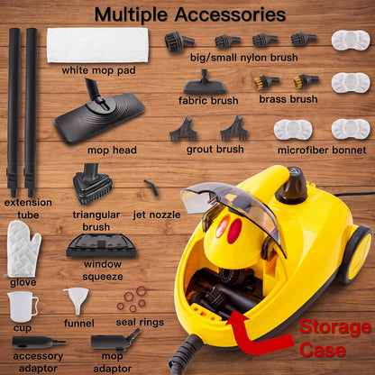 STEAMBOT® Heavy Duty Steam Cleaner for Home, 2L Tank Extended 20.3 ft Reach