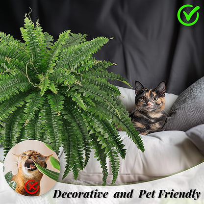 FOREST PRINCE 45" Fake Ferns Artificial Bush Plants for Outdoors, 2-Pack