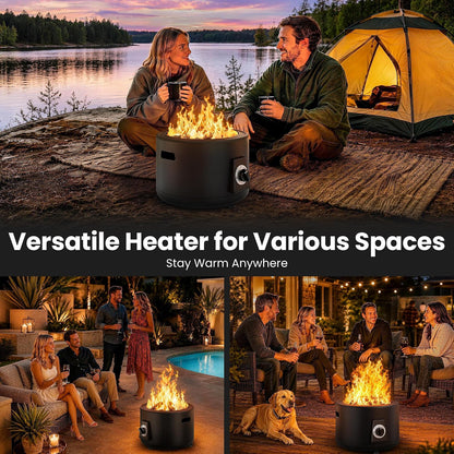 Pamapic Portable Propane Fire Pit, 60000BTU Outdoor Smokeless Gas Fire Pit, Patio Fire Pit Easy Setup and Storage for Camping, Patio, Backyard