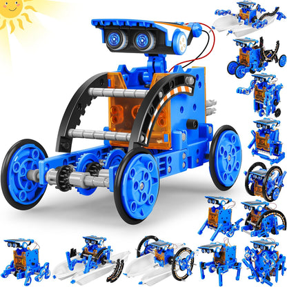 Bottleboom STEM 13-in-1 Solar Robot Kit, Educational DIY Science & Robotics Building Set for Kids Ages 8+, Solar-Powered STEM Experiment Toy with 13 Robot Models