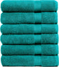 Pleasant Home Bath Towels Set of 6 (24” x 50”) 100% Cotton, Teal
