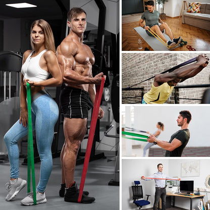 HyperionFlo Essentials Resistance Bands Set, 6-Level Pull-Up & Full Body Workout Bands, 5–175 LB Progressive Resistance, Latex-Free TPE, Multicolor