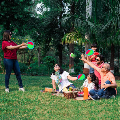 Ayeboovi Toss and Catch Ball Game Set, 4 Paddles with 4 Sticky Balls & Storage Bag, Outdoor Lawn, Beach & Yard Game for Kids & Families