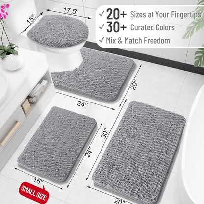 OLANLY Bathroom Rug 30 x 20 Extra Soft Chenille Bath Mat