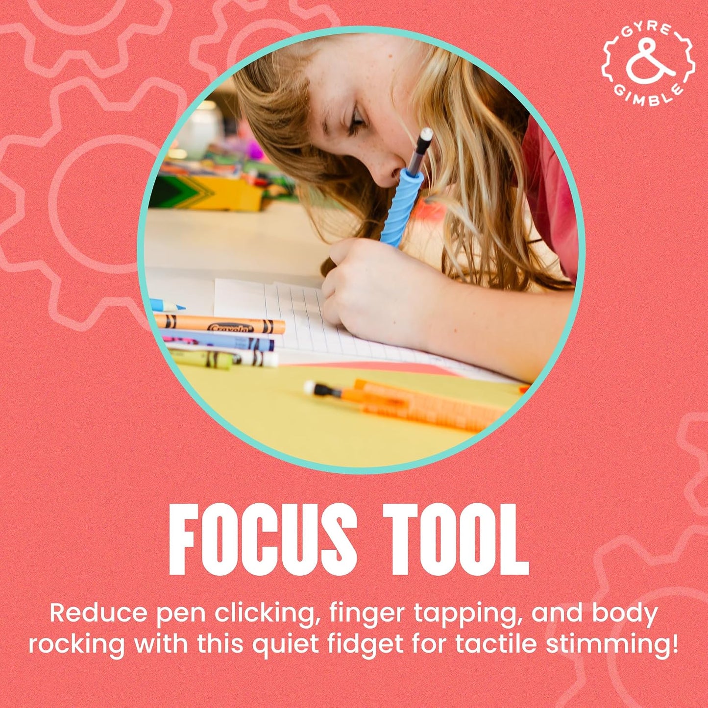Gyre & Gimble Silicone Pencil Grips 4-Pack with 2 Pencils