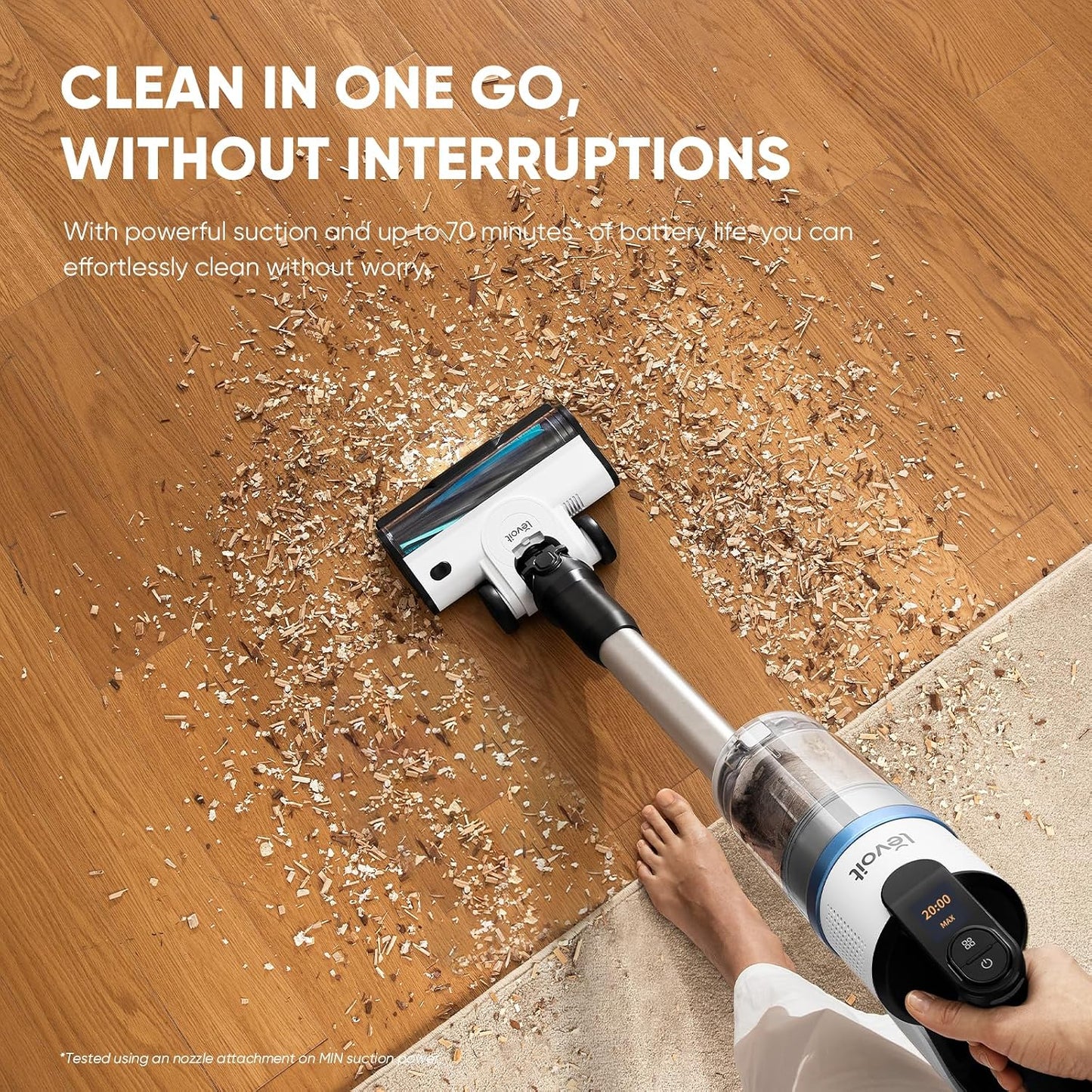 LEVOIT AERO™ Cordless Vacuum, Auto-Empty Station, Up to 70 Minutes, Premium Ultra Suction for Pet Hair, HEPA Filter, TripleStrike™ Anti-Tangle Brush, Sealed Dust Storage, Carpets & Hard Floors