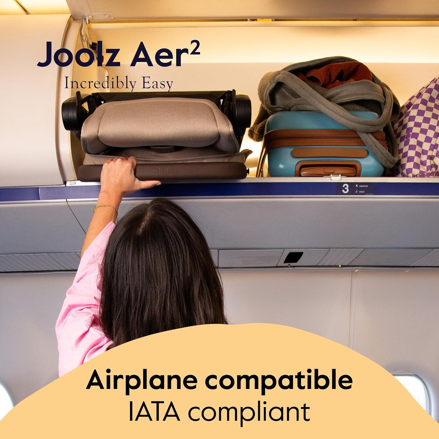 Joolz Aer² Lightweight Travel Stroller for Baby & Toddler, One-Hand Fold, Compact Airplane-Compatible Stroller, Full Recline, UPF 50+ Canopy, Travel Pouch & Baby Net, Dark Navy Blue