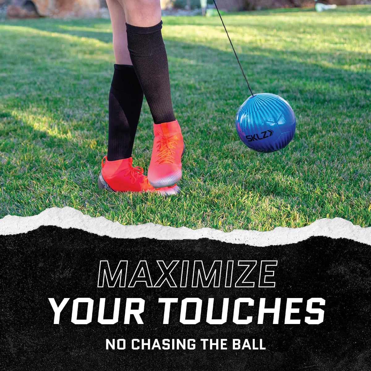 SKLZ Star-Kick Touch Soccer Trainer, Size 1 Ball Kicking & Passing Practice Trainer for Foot-Eye Coordination, Ball Control, Rhythm & Touch Skills, Cobalt