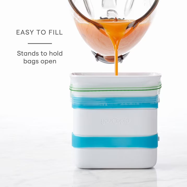 YouCopia FreezeUp Freezer Food Block Maker, 3-Piece Set with Two 2-Cup & One 6-Cup Molds, Space-Saving Food Storage Organizer for Quart & Gallon Bags