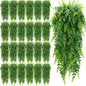XunYee 28 Pcs Artificial Hanging Plants 32 Inch, Boston Fern Detachable Branch Fake Greenery, Faux Lifelike Eucalyptus Fern Ivy Vine for Indoor Outdoor Wall Room Wedding Decor No Baskets
