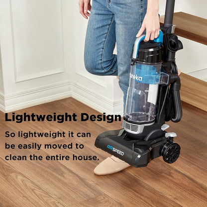 Eureka Vacuum Cleaners for Home,Airspeed Ultra-Lightweight, NEU10AE5 Senior-Friendly 7.7 lb Pet Hair Upright Vacuum, Carpet & Hard Floor, Brush, Crevice Tool, Washable Filter, Blue