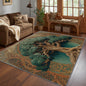 Tree of Life Area Rug for Bedroom, Viking Celtic Knot Washable Rugs, 8x10 Rug for Living Room, Non Slip & Soft Low Pile & Stain Resistant Large Carpet, Botanical Home Decor Gifts