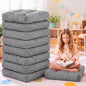 Juexica 8 Pack Floor Cushions for Kid 3.5",Grey,Square Extra Thick Floor Pillows, Flexible Seating Cushion, Flexible Seating Classroom Furniture, Meditation Cushion for Home Office