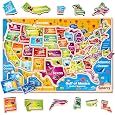 Momo & Nashi United States Map Puzzle for Kids, 70-Piece USA Map Floor Jigsaw with 50 States & Capitals, Educational Geography Puzzle for Boys & Girls Ages 3-8