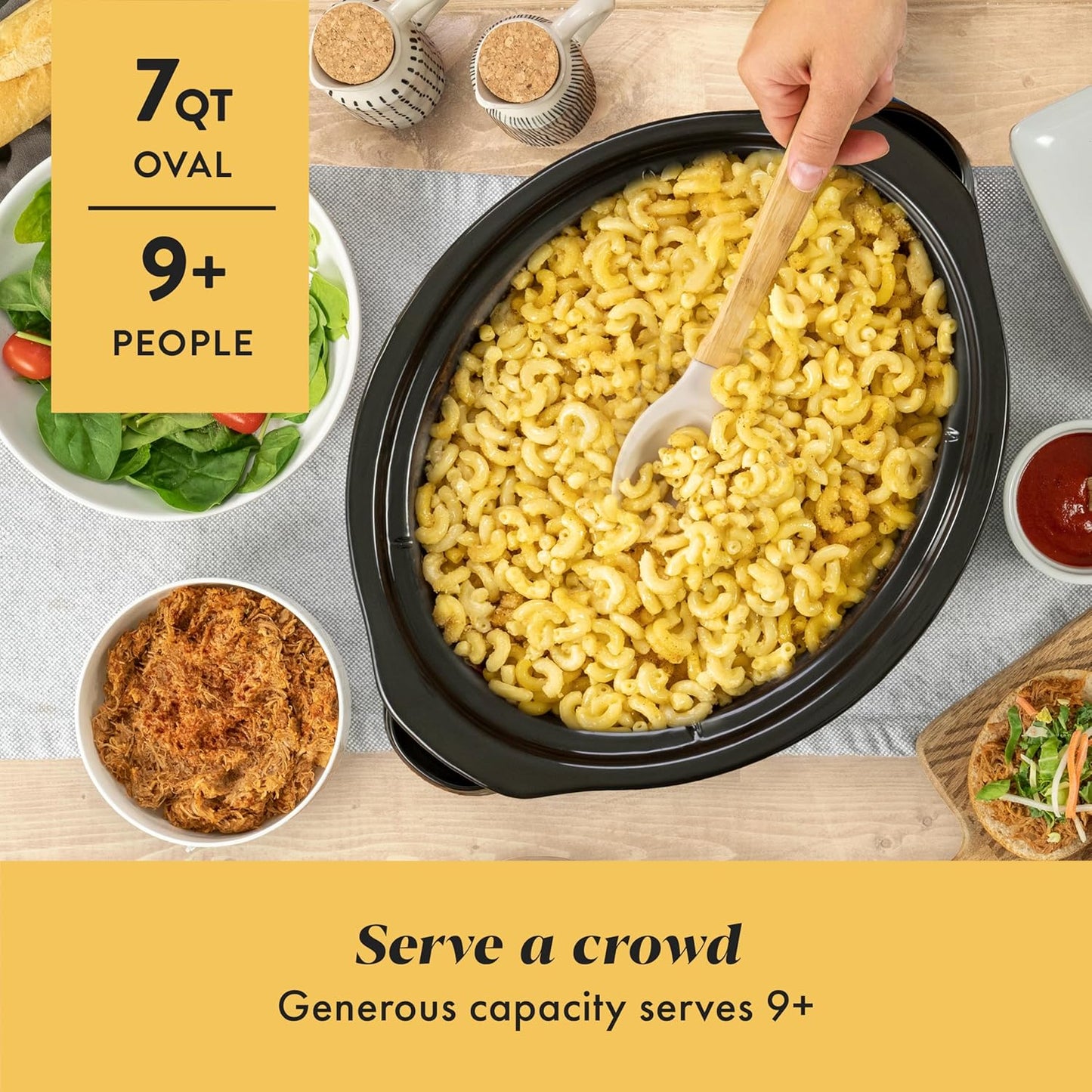 Crock-Pot 7-Quart Manual Slow Cooker, Family Size with Removable Stoneware, Warming Setting & Dishwasher-Safe Parts, Stainless Steel