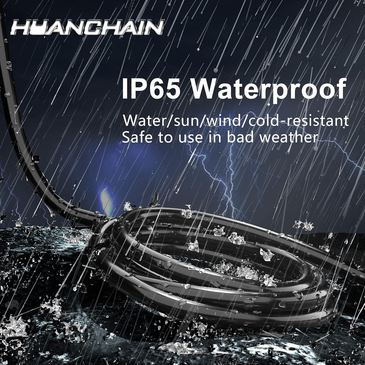 HUANCHAIN Black Extension Cord 150 FT, 16 Gauge, Outdoor Electric Cable