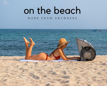 Laptop Sun Shade for Working Outside | Glare Blocker | Heat Reflective | Waterproof | Fits up to 17” Screens | Foldable & Portable Privacy Screen Hood Tent for Outdoors | Perfect Viewing Angle