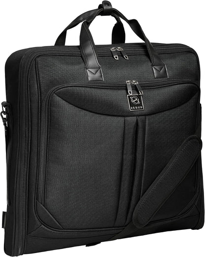 ZEGUR Premium Travel Garment Bag | Carry-On Suit & Dress Bag with Shoulder Strap, Laptop Sleeve & Shoe Pocket