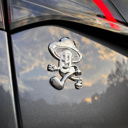 HyperionFlo Essentials Fun Guy Car Badge Emblem, Chrome-Plated ABS Plastic Vehicle Decal, Universal Fit