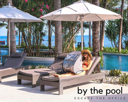 Laptop Sun Shade for Working Outside | Glare Blocker | Heat Reflective | Waterproof | Fits up to 17” Screens | Foldable & Portable Privacy Screen Hood Tent for Outdoors | Perfect Viewing Angle