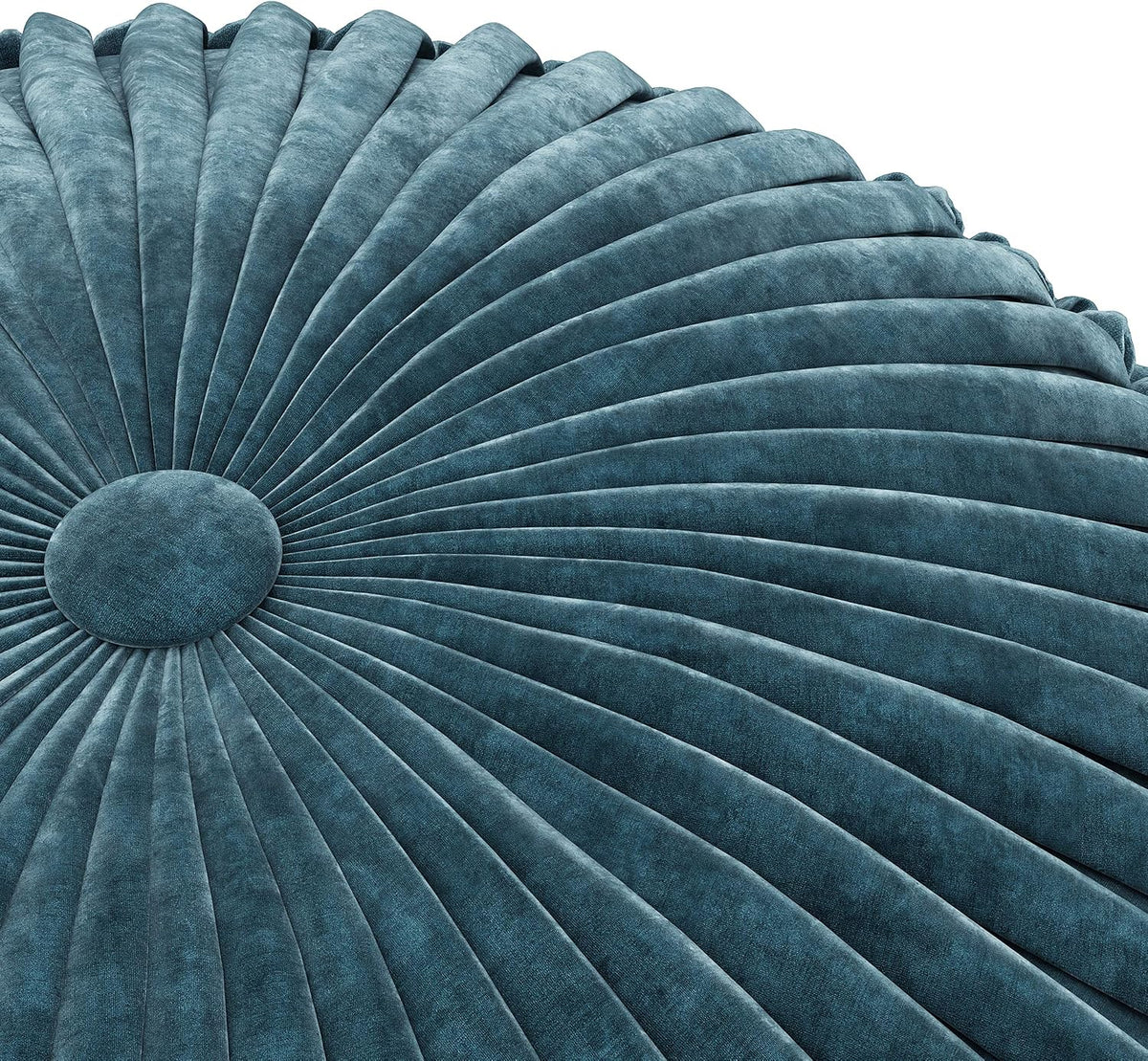SIMPLIHOME Renee 20" Wide Round Pouf in Teal Velvet