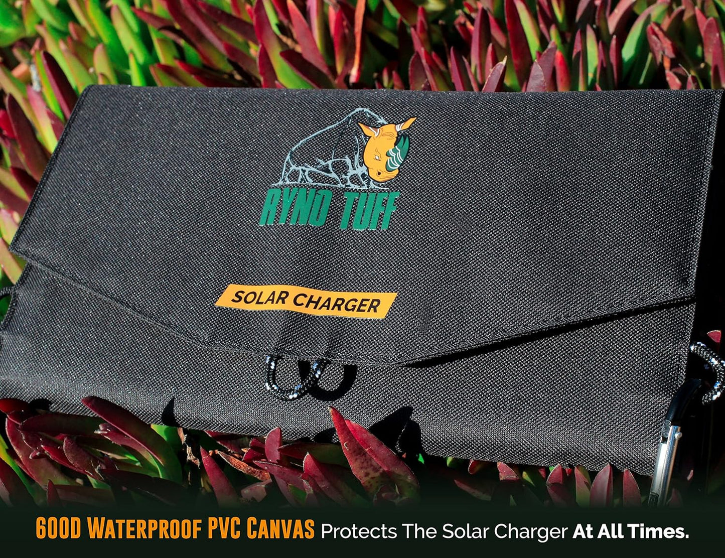 Ryno Tuff 21W Lightweight Portable Solar Charger for Camping - Foldable Solar Powered Cells with 2 USB Ports To Fast Charge Smartphones, Tablets & Battery Packs -Charge While Hiking, Camping & Fishing
