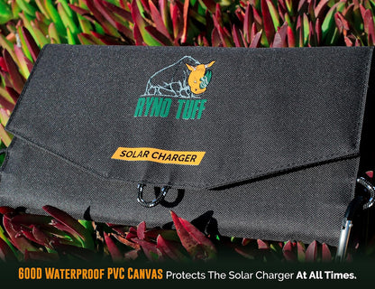 Ryno Tuff 21W Lightweight Portable Solar Charger for Camping - Foldable Solar Powered Cells with 2 USB Ports To Fast Charge Smartphones, Tablets & Battery Packs -Charge While Hiking, Camping & Fishing