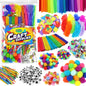 Carl & Kay Arts & Crafts Supplies Kit for Kids & Toddlers, 1,750-Piece Craft Materials Set with Pipe Cleaners, Popsicle Sticks, Googly Eyes, Pom Poms, Feathers, Buttons & Sequins