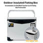 HyperionFlo Essentials Fishing Cooler Box, 10L to 48L Insulated Live Bait & Tackle Storage Box with Portable Carry Straps and Drain Outlet