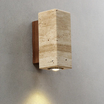 HyperionFlo Essentials Wabi Sabi Yellow Marble Wall Lamp, 5W LED E27 Bedside Wall Sconce for Bedroom, Living Room & Hallway