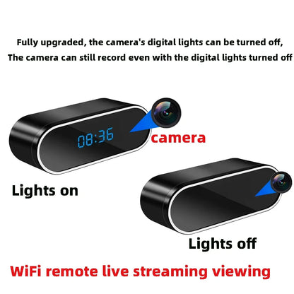 HyperionFlo Essentials WiFi Mini Clock Camera, 1080P Full HD Remote Viewing Camera with Motion Detection, Infrared Night Vision & 18650 Battery