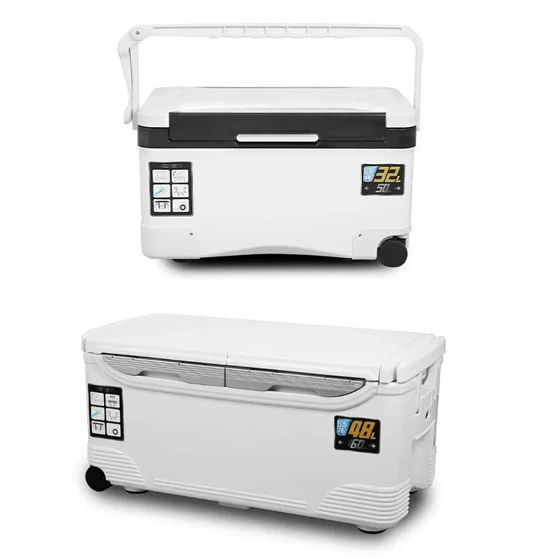 HyperionFlo Essentials Fishing Cooler Box, 10L to 48L Insulated Live Bait & Tackle Storage Box with Portable Carry Straps and Drain Outlet