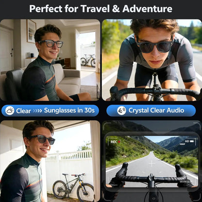 HyperionFlo Essentials Smart AI Glasses, 8MP HD Camera, 1080P Video Recording, Bluetooth 5.3, WiFi, AI Translation & Audio Calls