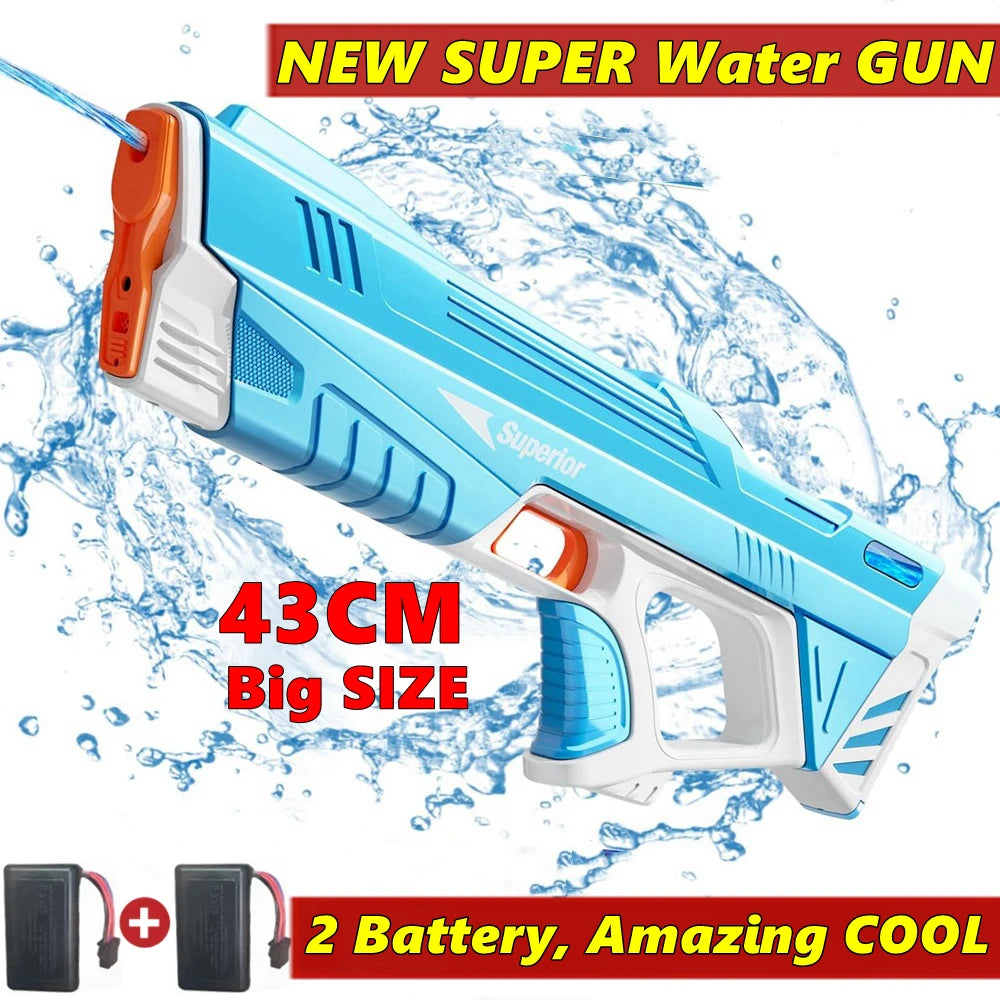 HyperionFlo Essentials Automatic Electric Water Blaster Toy, 43 cm Rechargeable Water Gun for Beach, Pool & Outdoor Play