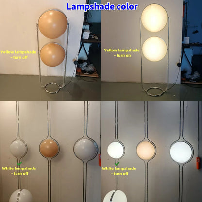 HyperionFlo Essentials Chrome Metal Ball Floor Lamp, White Acrylic Globe LED Floor Light for Living Room, Hotel & Foyer