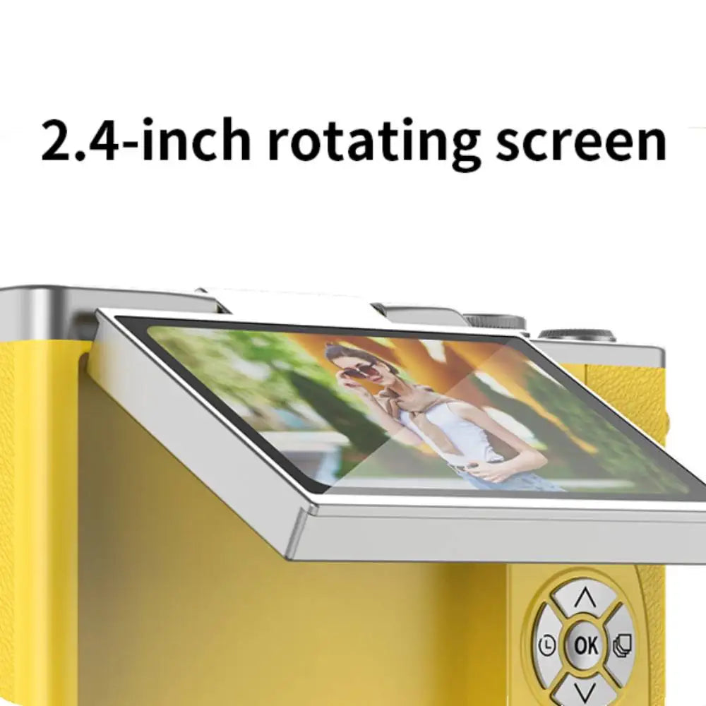 HyperionFlo Essentials 4K Digital Camera, 48MP HD Compact Camera with 180° Flip Screen, 8X Digital Zoom, CCD Sensor & 32GB Memory Card