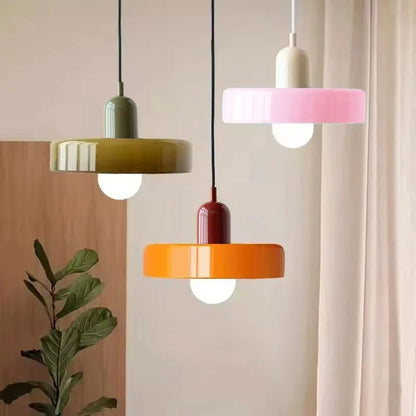 HyperionFlo Essentials Nordic Retro Glass Pendant Light, E27 LED Hanging Ceiling Fixture for Living Room, Dining Room, Kitchen & Bedroom