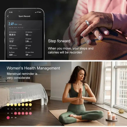 HyperionFlo Essentials R10 Smart Ring with Charging Dock, Health & Sleep Monitoring, Heart Rate, Blood Oxygen, Stress & Multi-Sport Tracking, IP68 & 5ATM