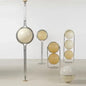 HyperionFlo Essentials Chrome Metal Ball Floor Lamp, White Acrylic Globe LED Floor Light for Living Room, Hotel & Foyer
