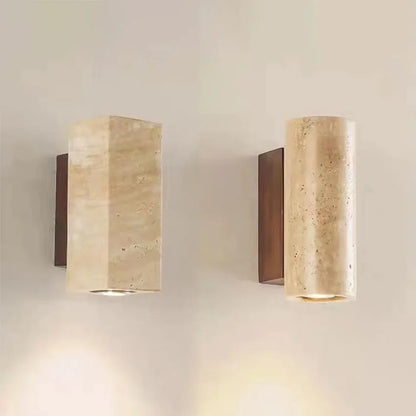 HyperionFlo Essentials Wabi Sabi Yellow Marble Wall Lamp, 5W LED E27 Bedside Wall Sconce for Bedroom, Living Room & Hallway