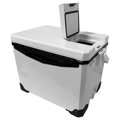 HyperionFlo Essentials Fishing Cooler Box, 10L to 48L Insulated Live Bait & Tackle Storage Box with Portable Carry Straps and Drain Outlet