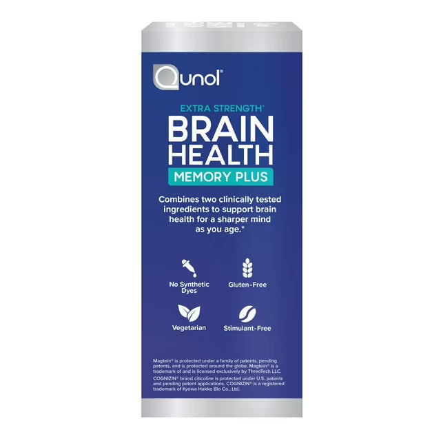 Qunol Brain Health Magnesium L-Threonate Tablets with Citicoline, 90 Ct.
