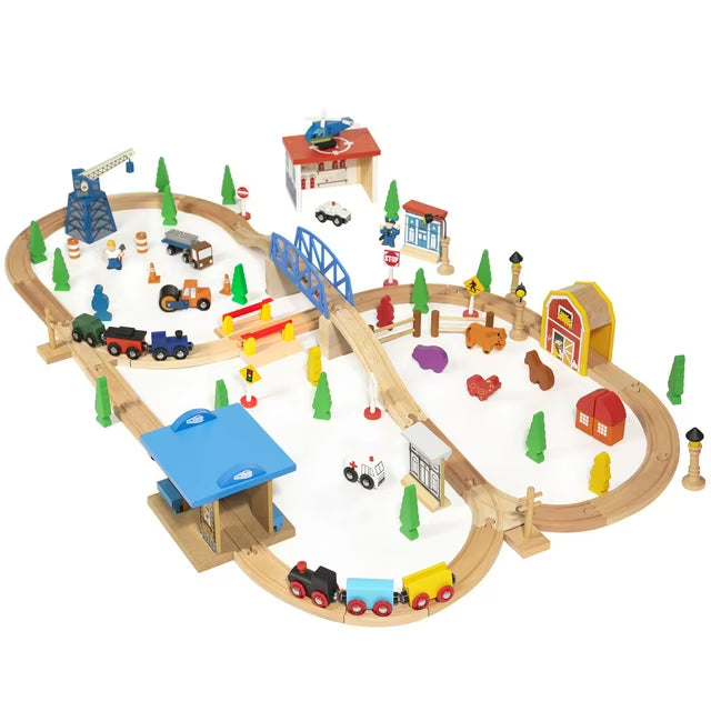 Maxim Enterprise Wooden Train Set, 100 pc.